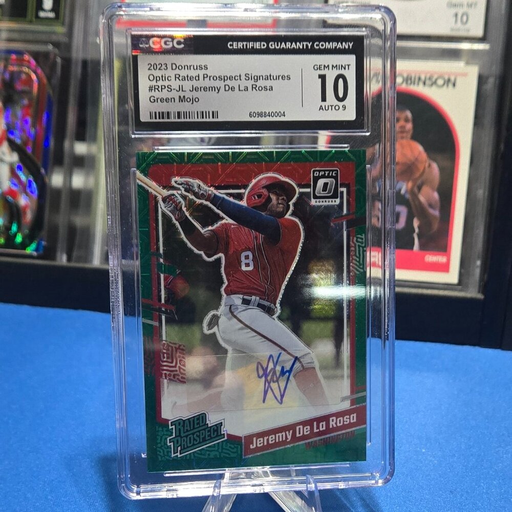 2023 Donruss Optic Rated Prospect Signatures # RPS-JL Jeremy De La Rosa (CGS 10)